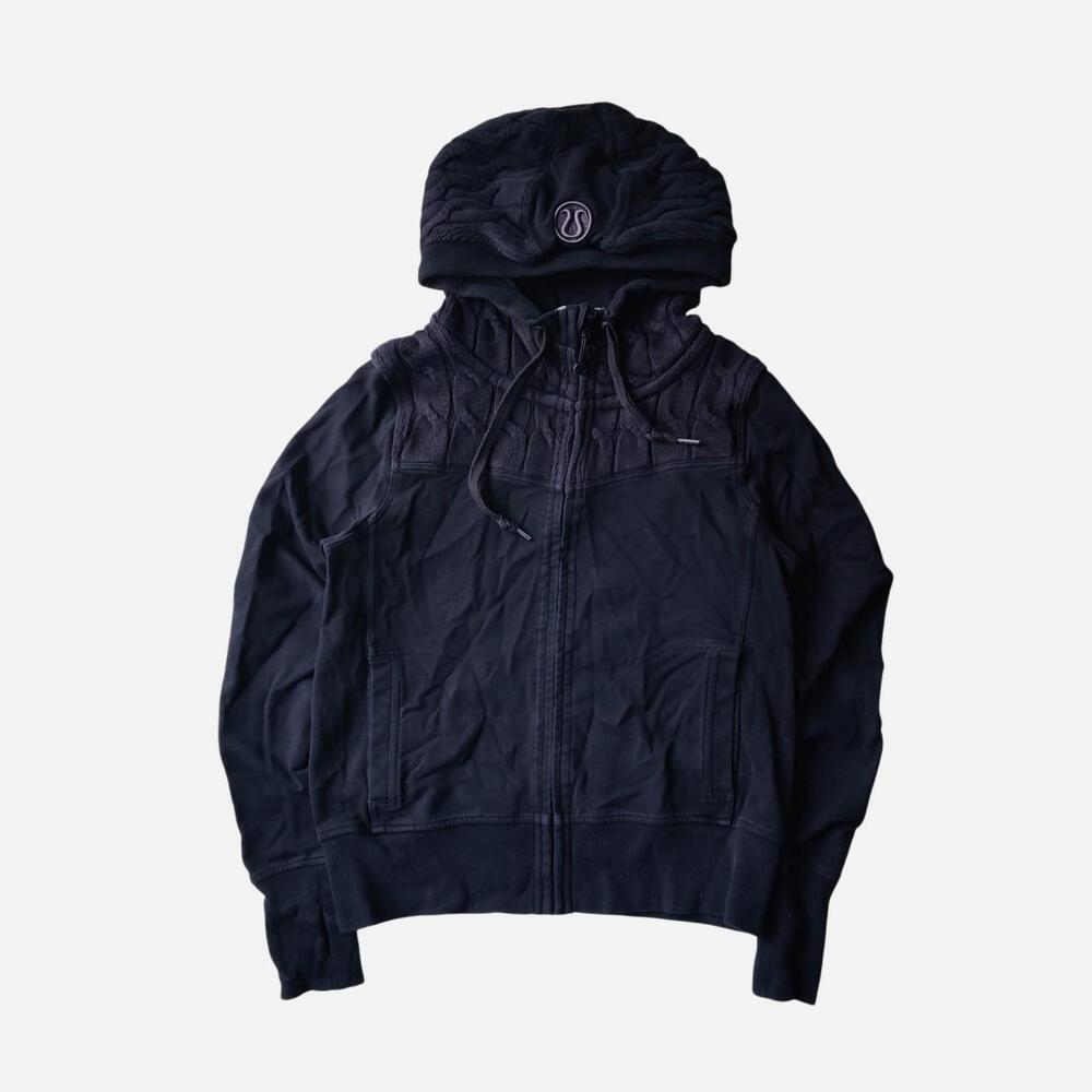 Lululemon Fireside black hoodie with knit details